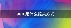 9610是什么报关方式